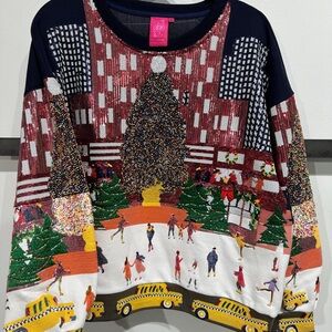Festive Cityscape women’s sweater